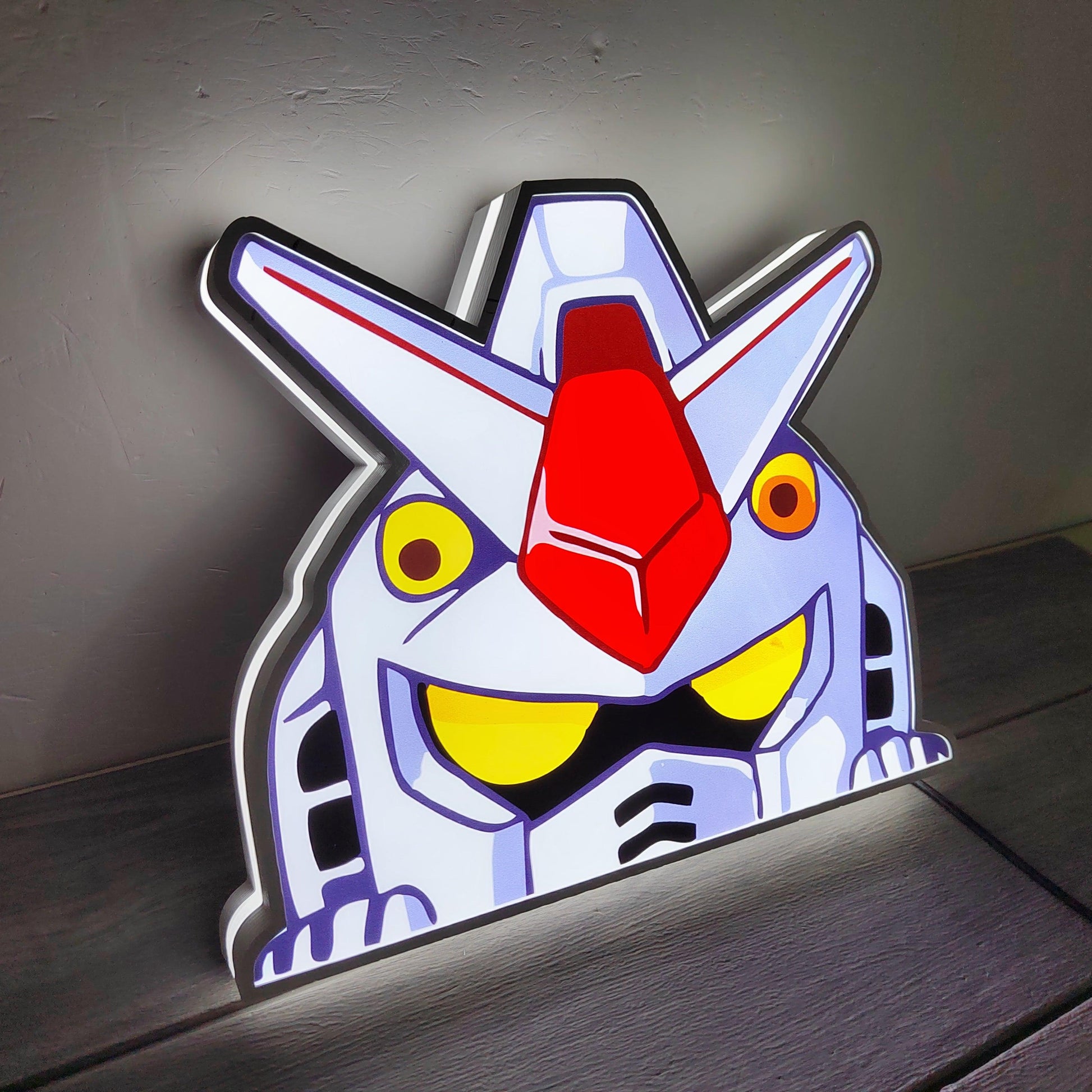 Mobile Suit Gundam Logo LED Nightlight Gift 3D Print Desktop Lightbox Illuminated Gaming Room Sign - FYLZGO Signs