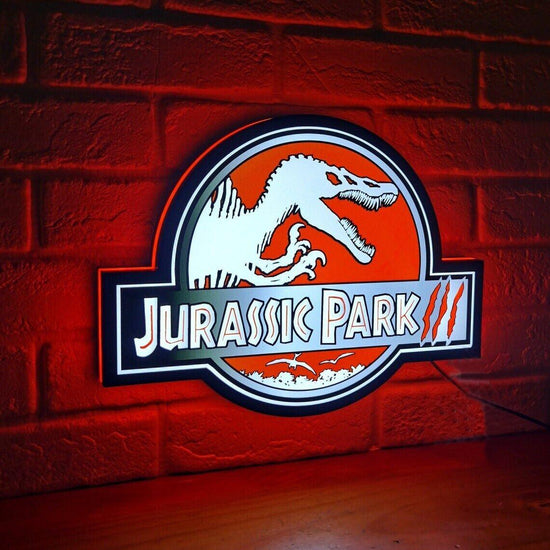 Jurassic Park 3 Light Box 3D Printed Fully Dimmable with Extra Long USB Cable - FYLZGO Signs