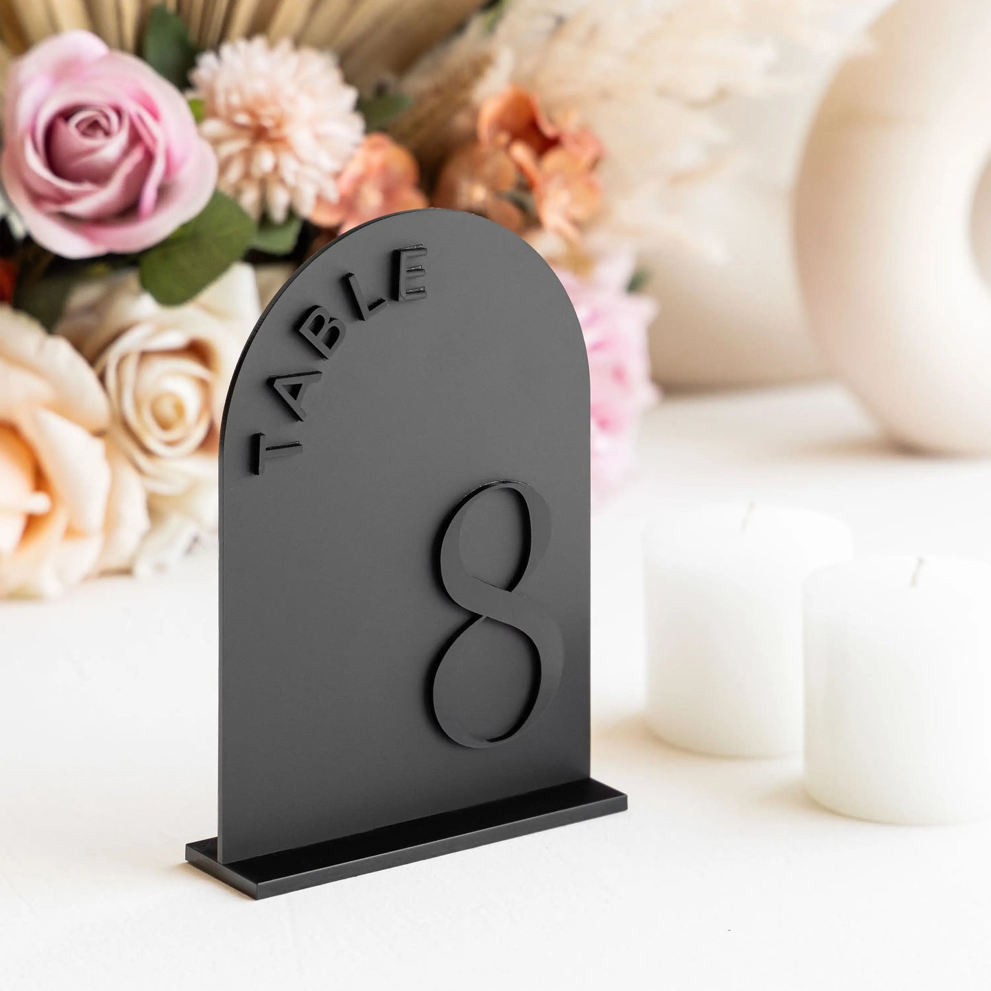 Matte Black Table Numbers- Arched Black Acrylic Wedding Table Numbers Wedding Reception Decoration Wedding Signs Wedding Signage