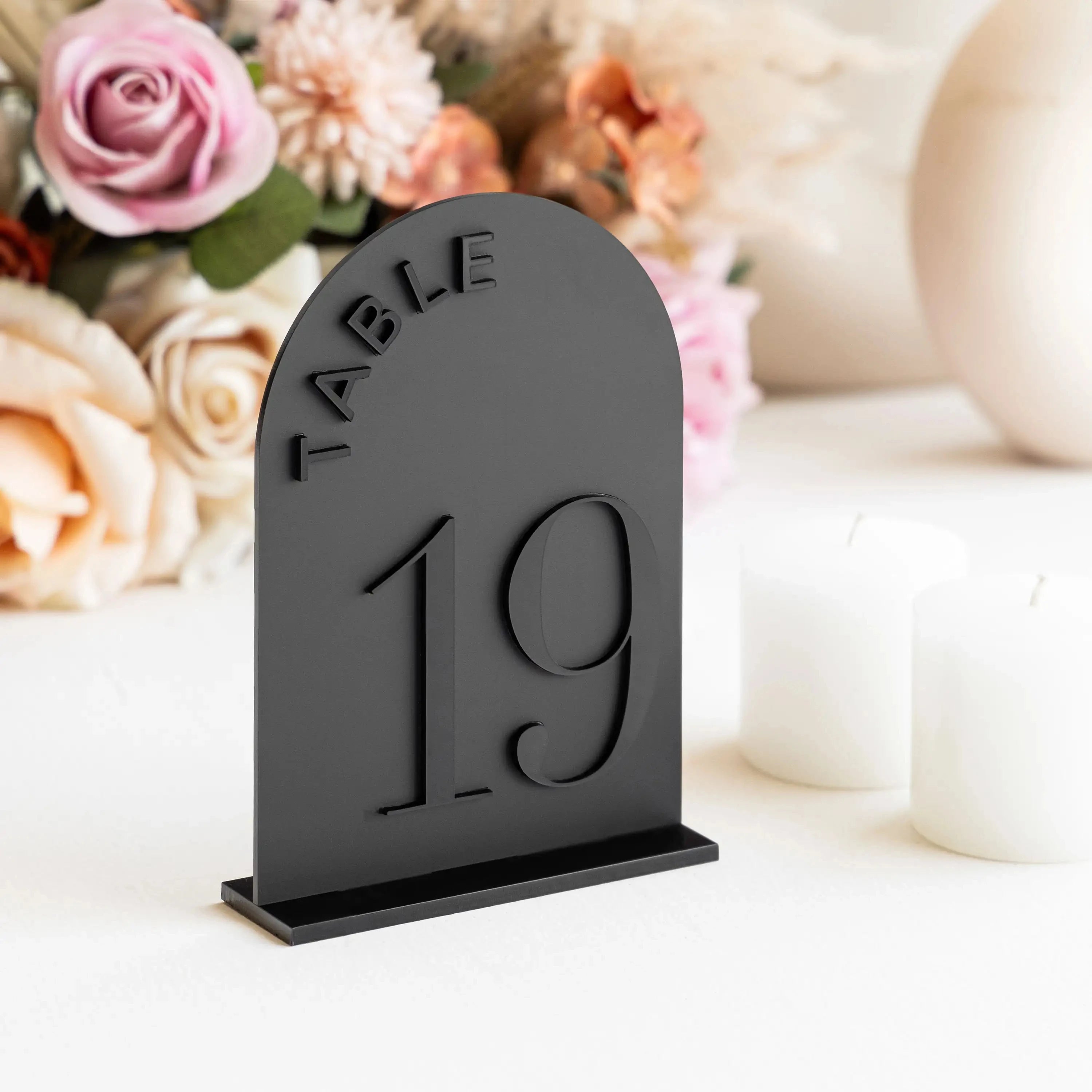 Matte Black Table Numbers- Arched Black Acrylic Wedding Table Numbers Wedding Reception Decoration Wedding Signs Wedding Signage