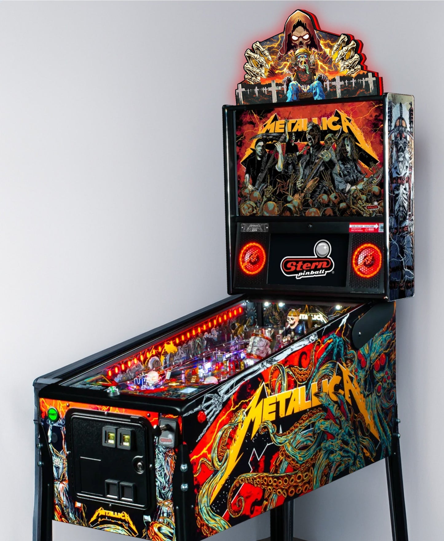 Metallica Remastered Sparky  Pinball Topper USB plug Dimmer Led 3D Lightbox