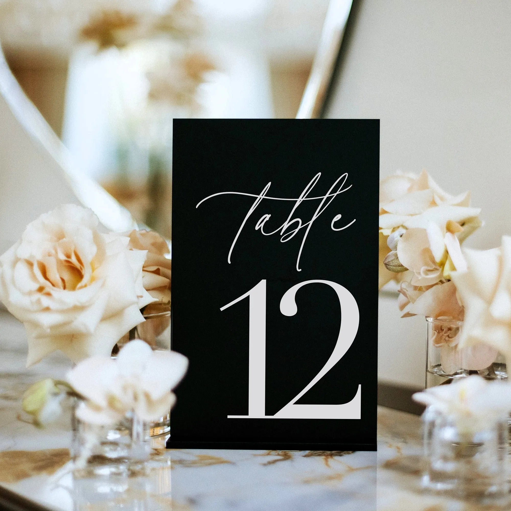 Mirror Silver Wedding Table Numbers With Stand Wedding Table Decor Acrylic Luxury Wedding Signage Table Number Stand