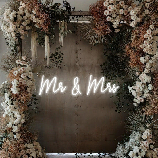 Neon LED Sign Mr & Mrs Custom Wedding Party Wall Neon Sign Light Room Bedroom Decor Hanging Neon Lamp Decoration Gifts Neon Lamp