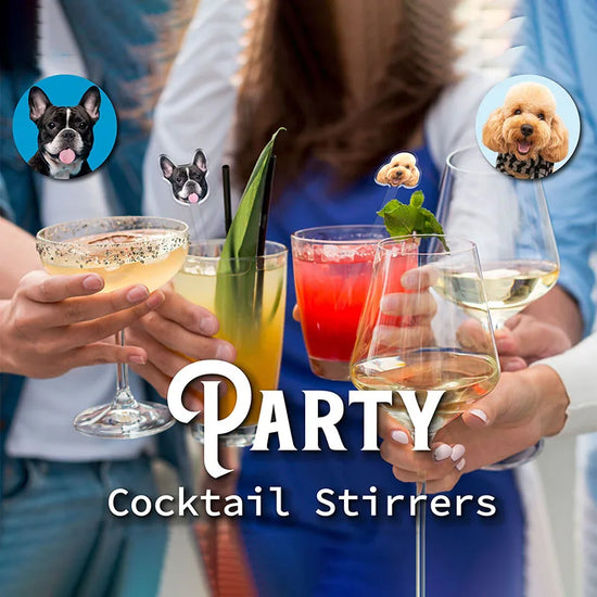 Personalized Pet Stir Sticks,Dog Stir Stick For Wedding Gifts,Dog Signature Drink Stirrers,Acrylic Cocktail Stirrers  2-Sided