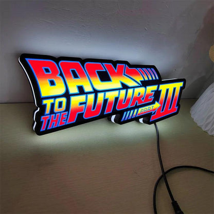 Back To The Future Logo LED Lightbox 3D Print Decortion Night Lights Illuminated Gaming Room - FYLZGO Signs