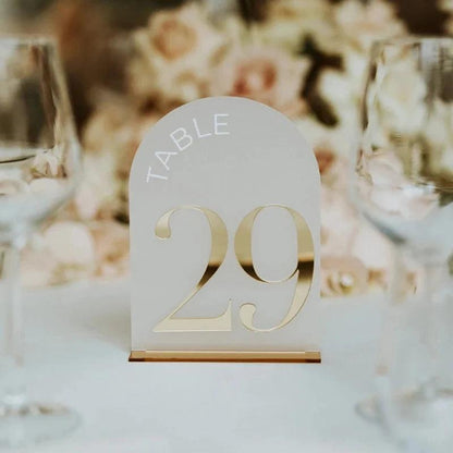 Wedding Table Number Gold Mirrored Acrylic Arched Table Numbers Wedding Decor Signs - FYLZGO Signs
