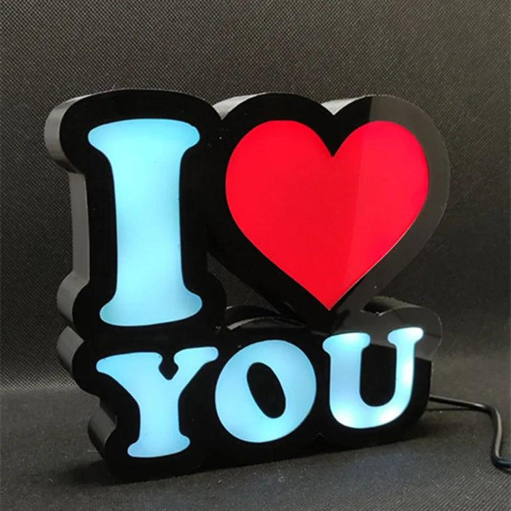 I lOVE YOU Logo Lightbox Custom LED Sign Wall Art Decor for Bedroom Kid Adult Nightlight 3D Print Gift Desktop Lights - FYLZGO Signs