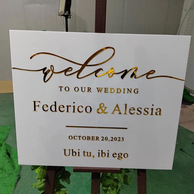 Custom Frosted Acrylic Wedding Welcome Garden Backdrop Sign Wedding Decoration Sign Board Country Wedding accessories - FYLZGO Signs