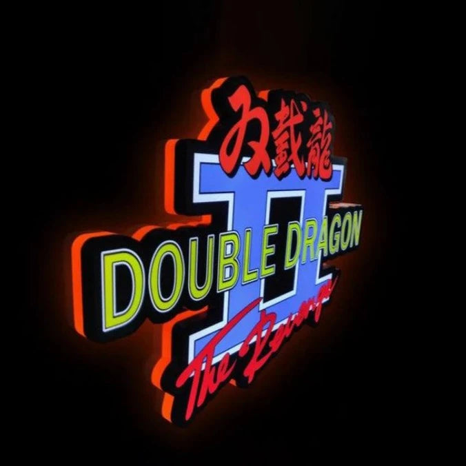 Custom Double Dragon II The Revenge Logo LED Nightlight 3D Print Desktop Lightbox Signs RGB - FYLZGO Signs