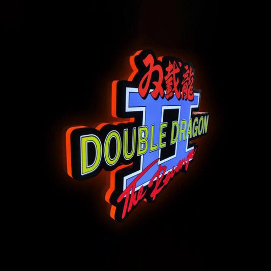 Custom Double Dragon II The Revenge Logo LED Nightlight 3D Print Desktop Lightbox Wall Decor Best Gift for Kids Signs RGB