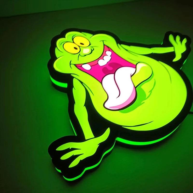 Ghostbusters Slimer LED Lightbox Sign Playroom Games Club Decoration 3D Print Nightlight - FYLZGO Signs