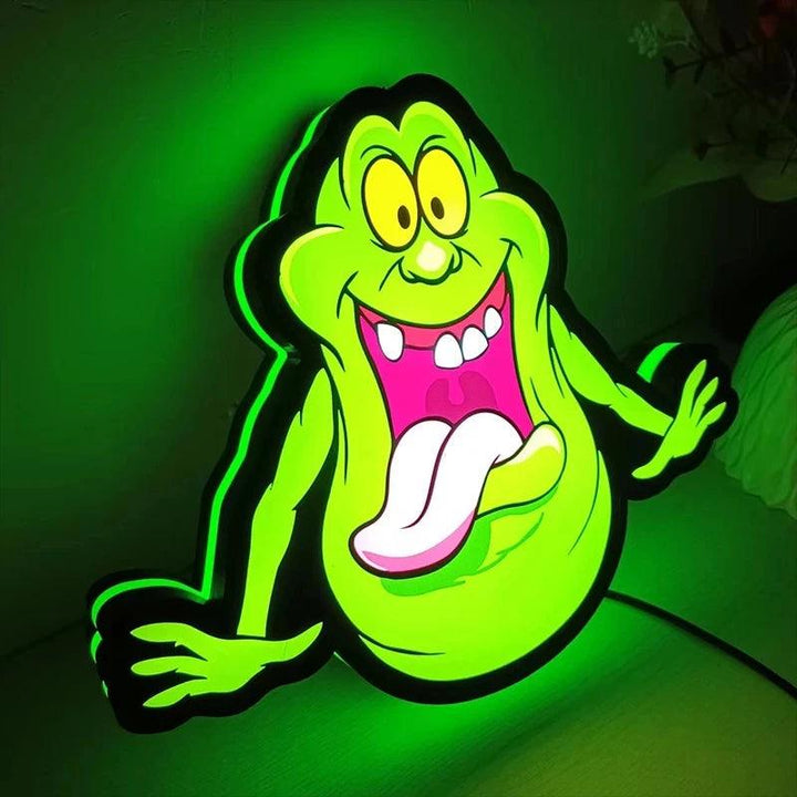 Ghostbusters Slimer LED Lightbox Sign Playroom Games Club Decoration 3D Print Nightlight - FYLZGO Signs