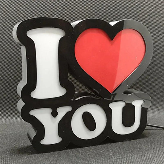 I lOVE YOU Logo Lightbox Custom LED Sign Wall Art Decor for Bedroom Kid Adult Nightlight 3D Print Gift Desktop Lights - FYLZGO Signs