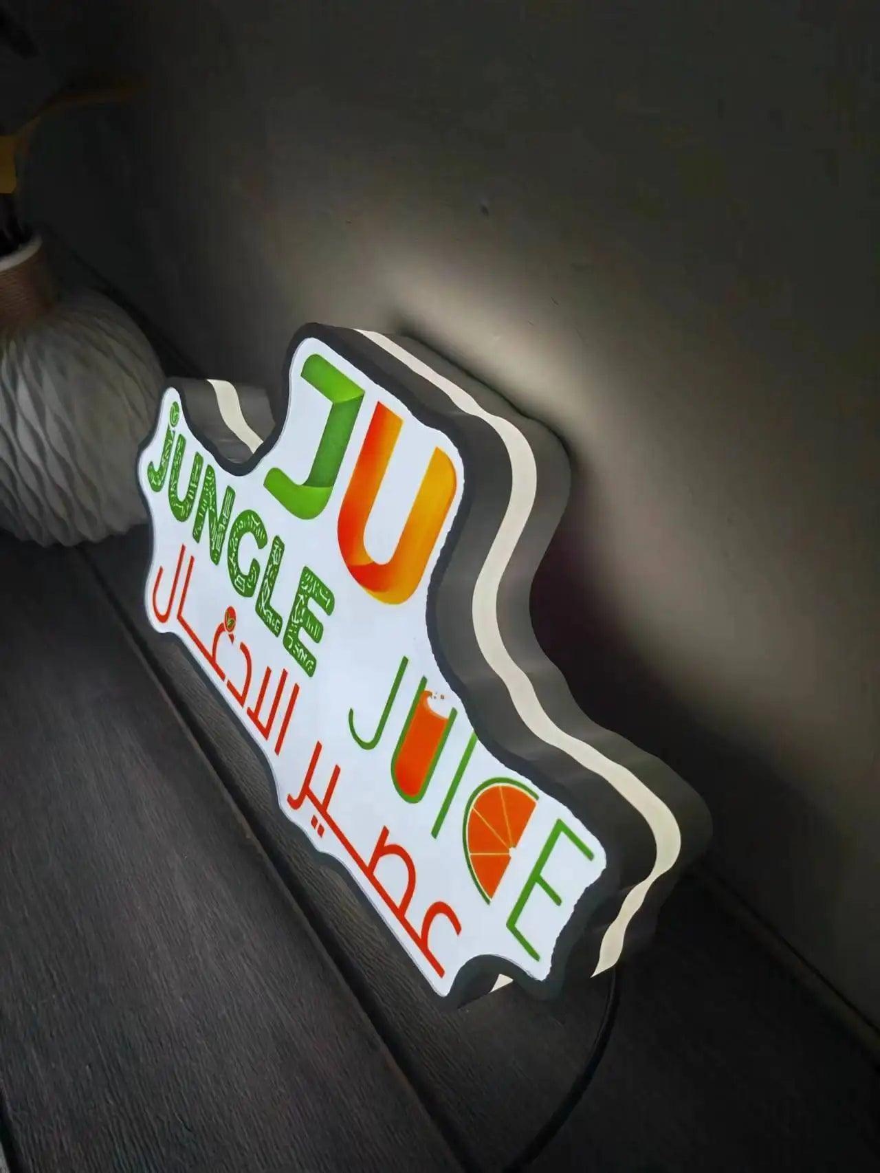 Custom Business Coffee Jungle Juice Logo LED Nightlight 3D Print Desktop Room Lightbox Wall Decor Gifts for Kids Your Name - FYLZGO Signs