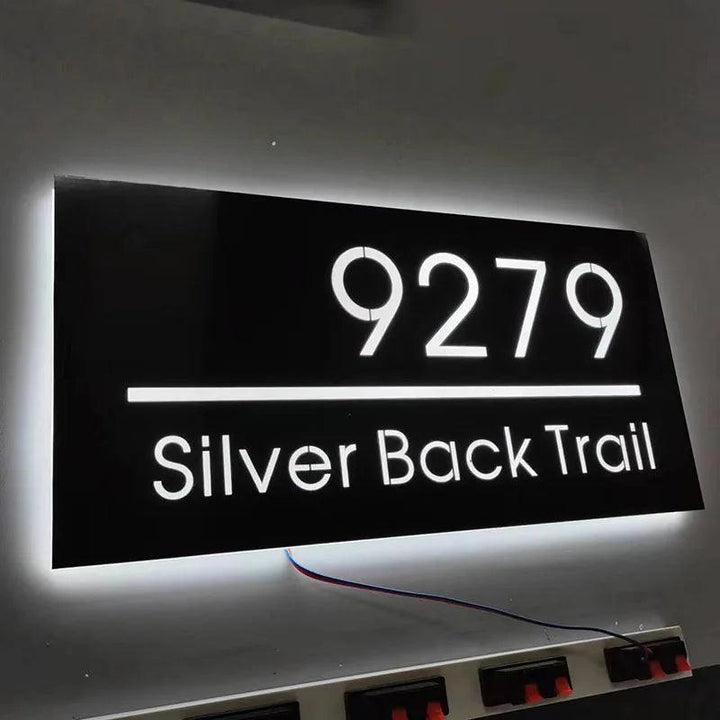 Custom House Numbers LED Lighted Address Number 3D Light Foating Stainless Steel - FYLZGO Signs