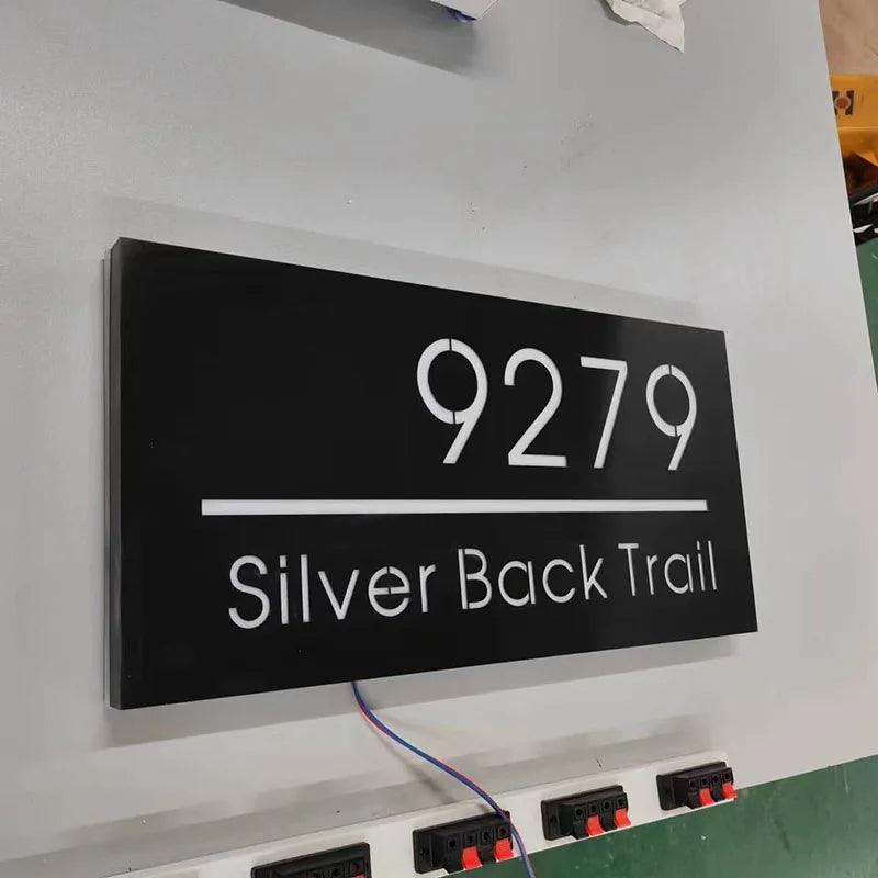 Custom House Numbers LED Lighted Address Number 3D Light Foating Stainless Steel - FYLZGO Signs