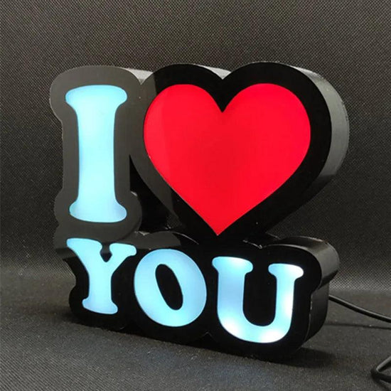 I lOVE YOU Logo Lightbox Custom LED Sign Wall Art Decor for Bedroom Kid Adult Nightlight 3D Print Gift Desktop Lights - FYLZGO Signs