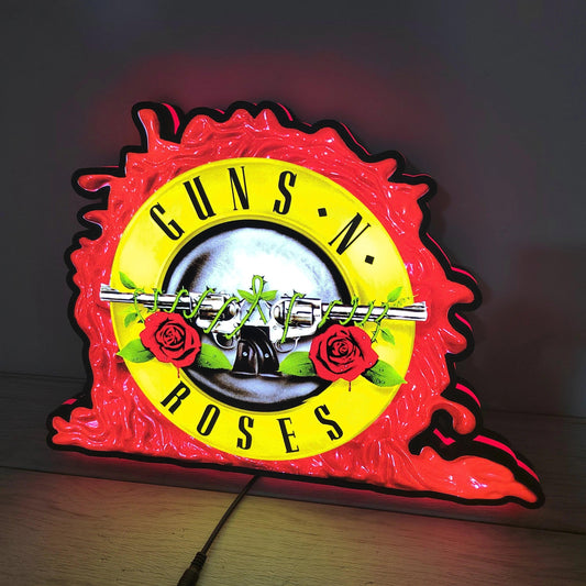 Custom Roses by Jersey Jack Pinball 3D Logo Business Lightbox Nightlight Sign Wall Decor Light Box Decor 3D Print Night Light