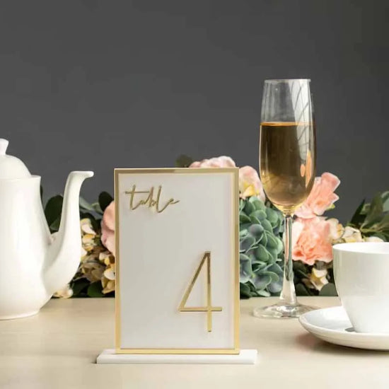 Acrylic Wedding Reception Table Numbers With Stands Birthday Decor Anniversary Baby Bridal Shower Modern & Chic Table Numbers