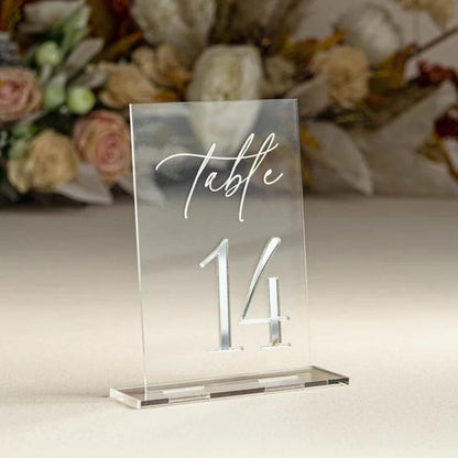 Clear Gold Acrylic Signs Gold Wedding Table Signs Wedding Table Decor- 3D Table Numbers Modern Wedding Table Decor - FYLZGO Signs