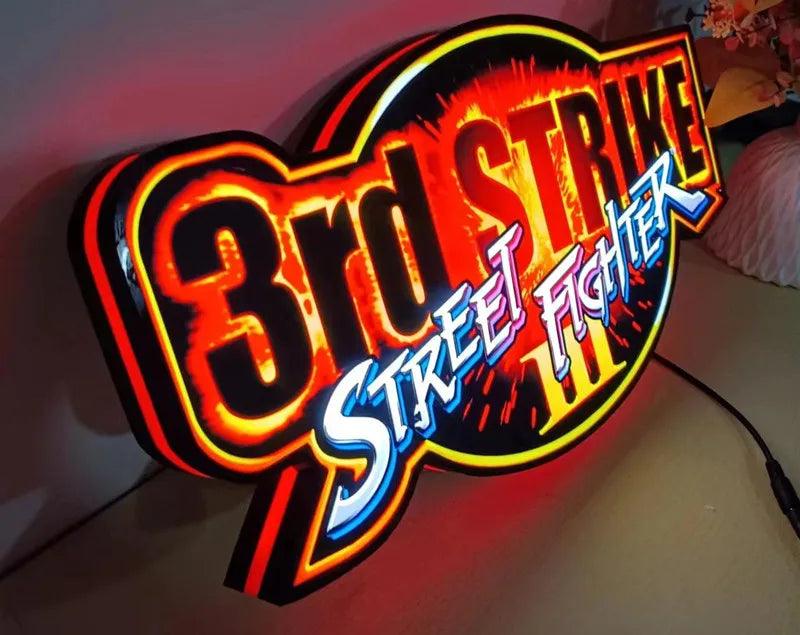Custom LED Lightbox Street Fighter 3 Third Strike 3D Print Lightbox for Gaming Room Signage Retro Game Signs - FYLZGO Signs