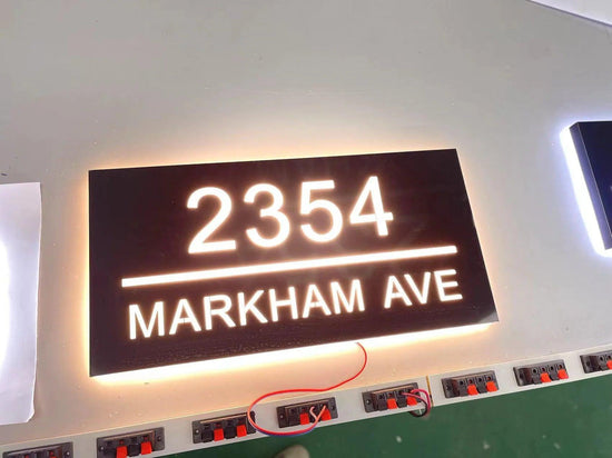 Custom House Numbers LED Lighted Address Number 3D Light Foating Stainless Steel - FYLZGO Signs