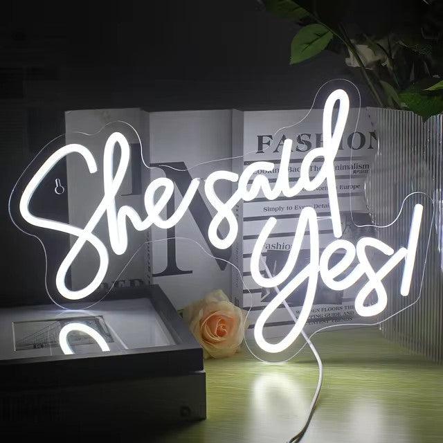 She Said Yes Neon Signs