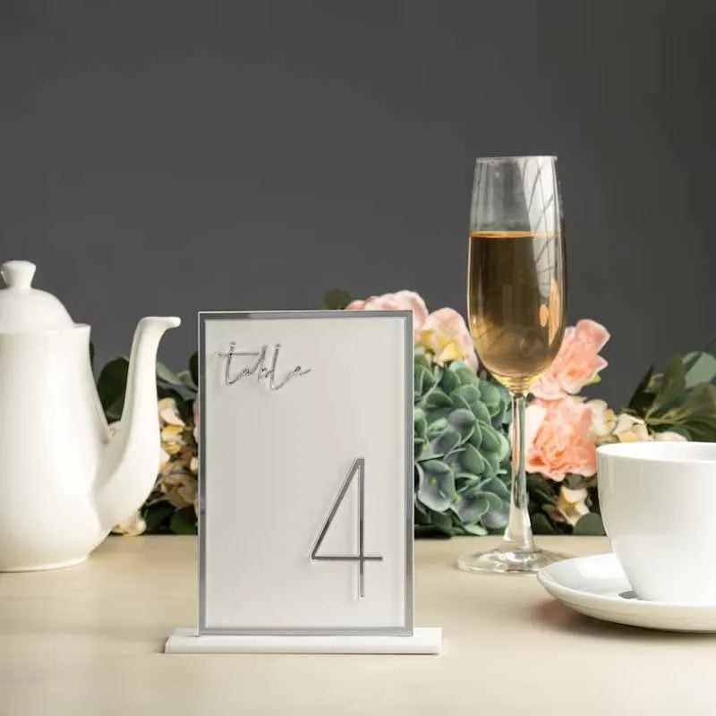 Acrylic Wedding Reception Table Numbers With Stands Birthday Decor Anniversary Baby Bridal Shower Modern & Chic Table Numbers