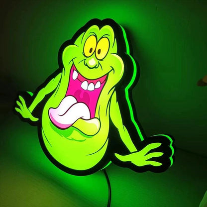 Ghostbusters Slimer LED Lightbox Sign Playroom Games Club Decoration 3D Print Nightlight - FYLZGO Signs