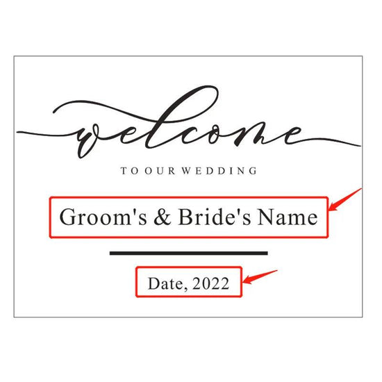 Personalized Wedding Welcome Sign Brushed Back Clear Acrylic Sign - FYLZGO Signs