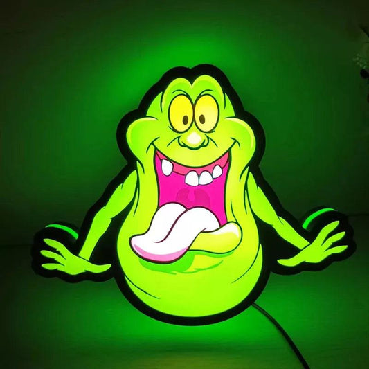 Ghostbusters Slimer LED Lightbox Sign Playroom Games Club Decoration 3D Print Nightlight - FYLZGO Signs
