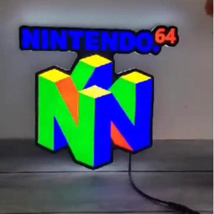 Classic Gaming LED Lightbox Custom Nintendo 64 Game Console Logo Night Lights Desk Light Perfect gift for Gaming Room - FYLZGO Signs