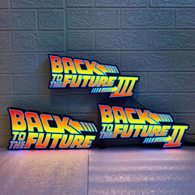 Back To The Future Logo LED Lightbox 3D Print Decortion Night Lights Illuminated Gaming Room - FYLZGO Signs
