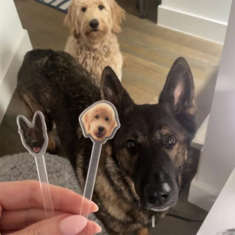 Personalized Wedding Drink Stirrers Print YOUR Dog Cat Dog Drink Stirrer for Wedding Bar Party Acrylic Cocktail Stirrers 2-Sided