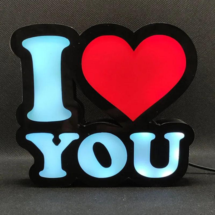 I lOVE YOU Logo Lightbox Custom LED Sign Wall Art Decor for Bedroom Kid Adult Nightlight 3D Print Gift Desktop Lights - FYLZGO Signs