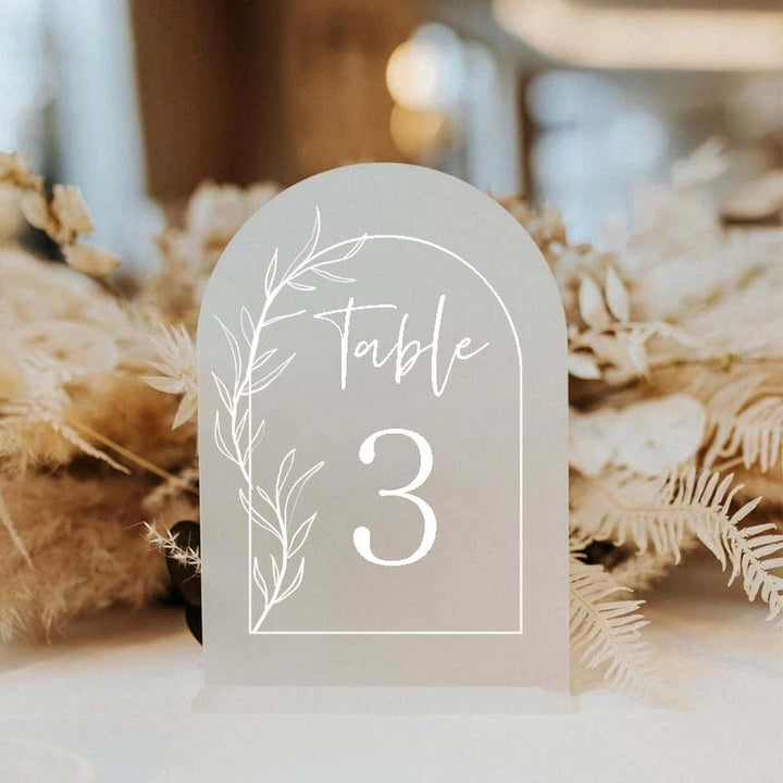 Frosted Acrylic Table Numbers,Wedding Signage,Table Signs,Table Numbers,Wedding Stationery,Reception Signs,Arched Tale Signs