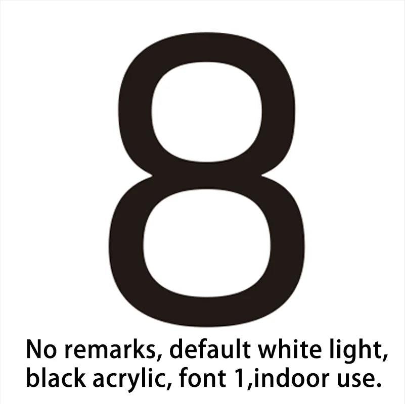 3D Custom Mini Digital Led Light Word Acrylic Number Plate Door Head Sign Metal Modern Outdoor Waterproof - FYLZGO Signs