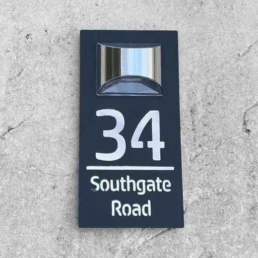 Personalized Solar House Number Sign Outdoor Street Name LED Modern House Signs - FYLZGO Signs