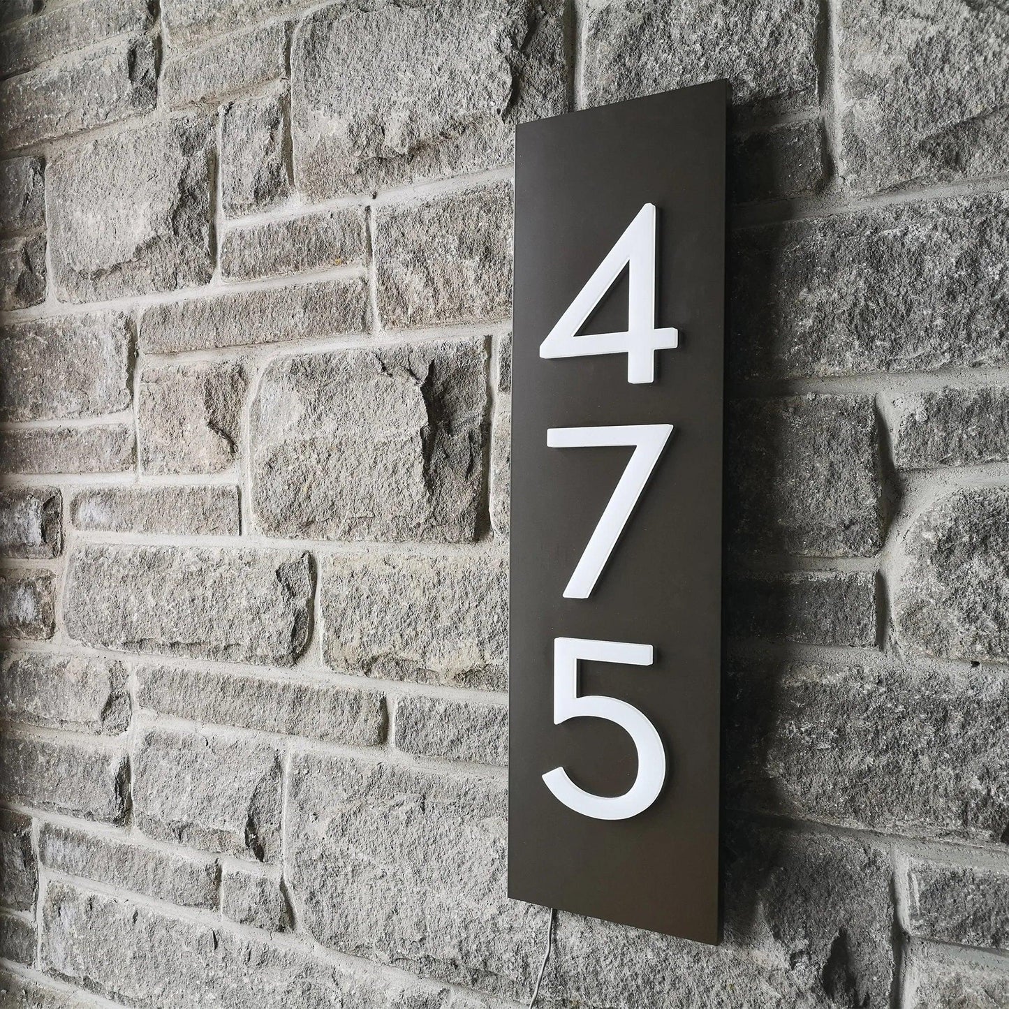 House numbers Vertical Sign Custom light Acrylic Home Door Decor Illuminated Address Street 3D Sign - FYLZGO Signs
