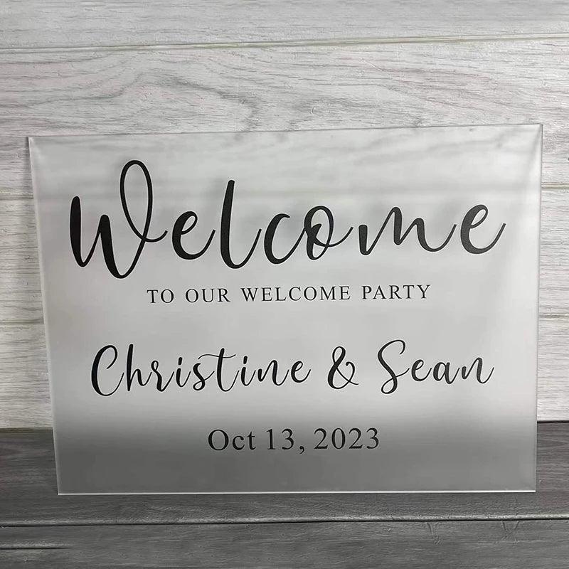 Custom Frosted Acrylic Wedding Welcome Garden Backdrop Sign Wedding Decoration Sign Board Country Wedding accessories - FYLZGO Signs