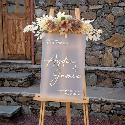 Custom 3D Frosted Acrylic Wedding Welcome Garden Backdrop Sign Wedding Decoration Sign Board Country Wedding accessories - FYLZGO Signs