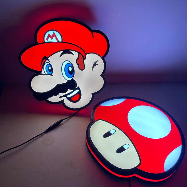 Custom Neon Super Mushroom LED Lightbox SVG Teenager Kids Gift Decor Night Light - FYLZGO Signs