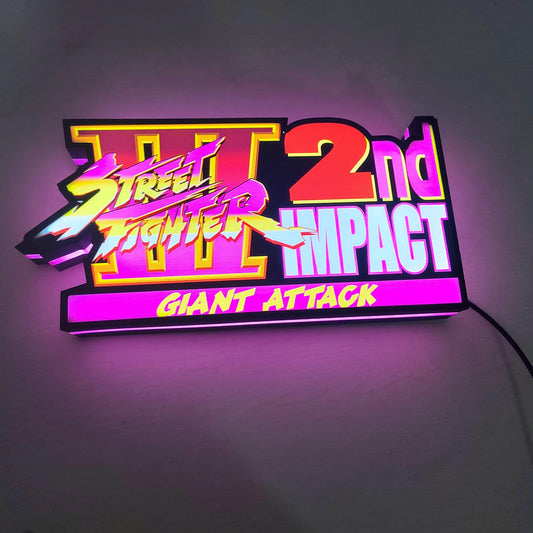 Best Gift Custom Street Fighter II Logo Lightbox Light Home Game Wall Decor Sign 3D Print Hanging 20 Inch Kids Nightlight