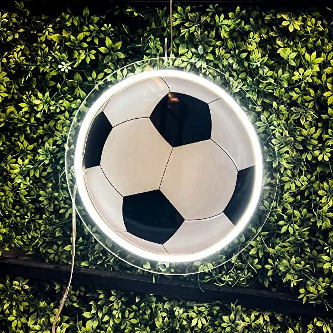 Soccer Neon Sign, UV Printed Soccer Ball Sign 12 x 12 inches Football Neon Sign