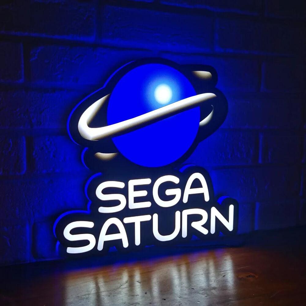 SEGA Saturn Sign for Gaming Room Decor 3D Printed LED Lightbox with Extra Long - FYLZGO Signs
