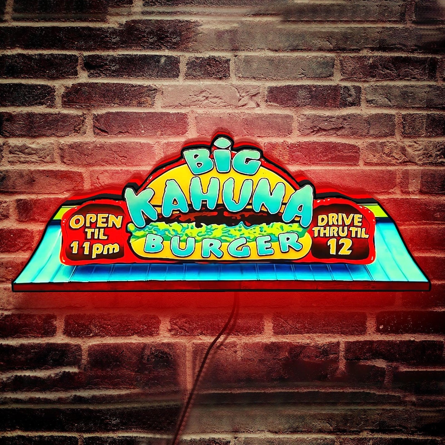 Big Kahuna Burger Pinball Topper LED Lightbox with Dimmer 5V USB