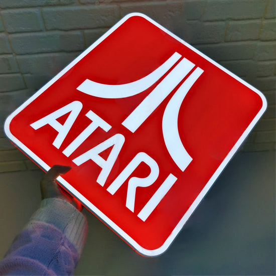 ATARI Sign for Gaming Room Decor, USB Powered Extra Long Cable, Full Dimming Control, Include Both Adhesive & Non Adhesive Wall Mount Kit