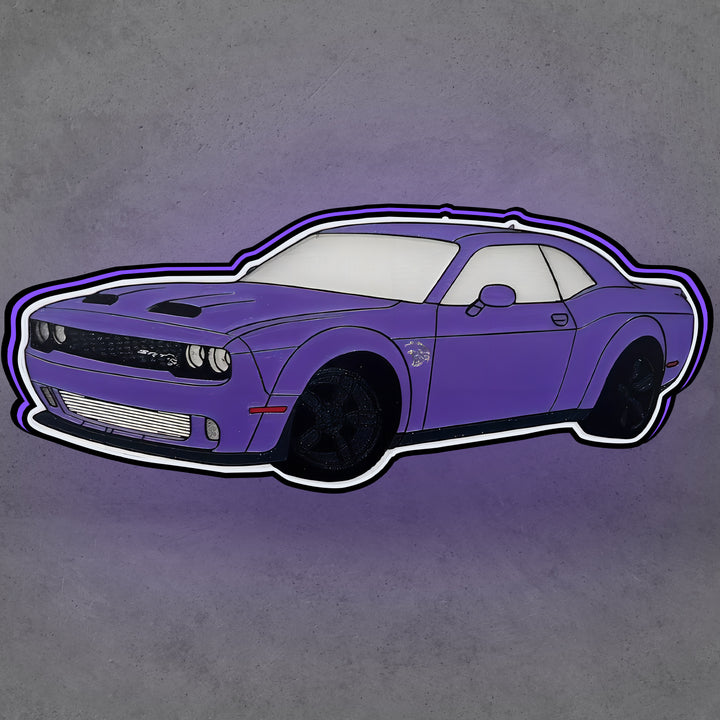 Dodge Challenger multicolor 3d printed lightbox