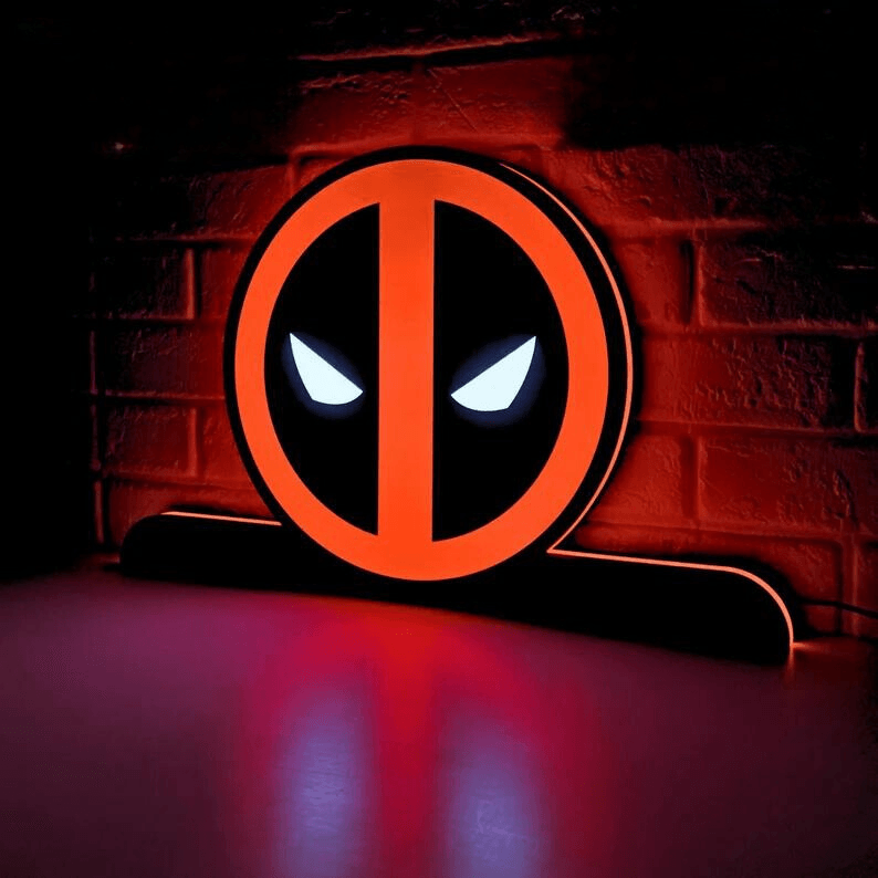 Boîte à lumière LED personnalisée Deadpool Design - Illuminez votre espace avec génialité !