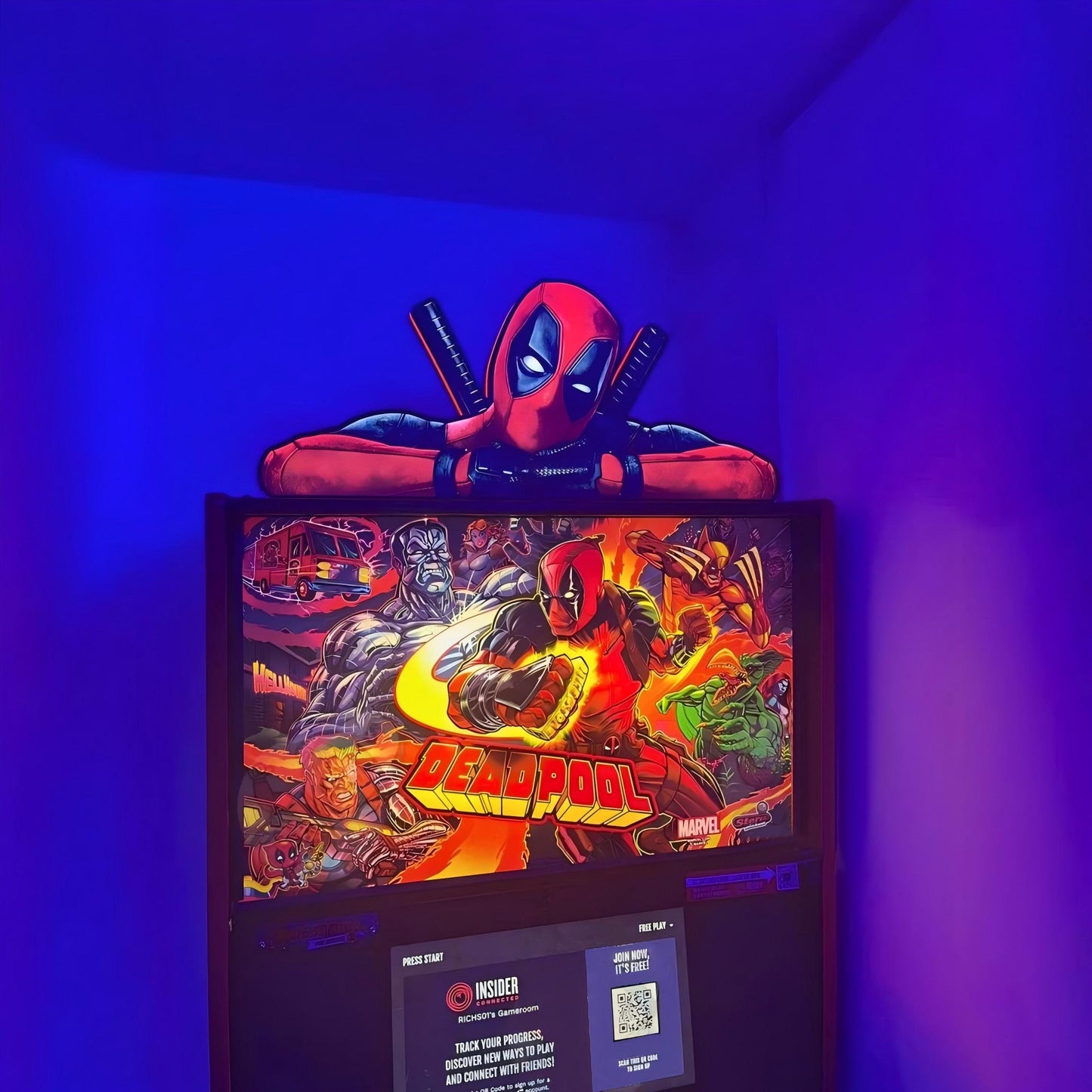 Deadpool Pinball LED Lightbox, Deadpool Pinball Topper, USB powered and with Dimming Function, designed for Stern Pinball